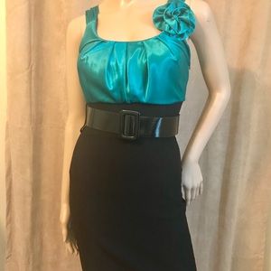 NWOT Green and black dress